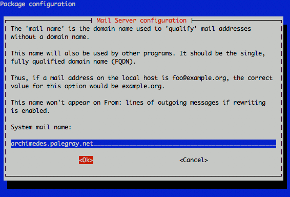 Exim4 system mail name configuration on Ubuntu 9.10 (Karmic).